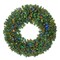 Casafield Pre-Lit Artificial Christmas Wreath for Front Door, Window or Mantel, Green Fir with Multicolor Lights Indoor/Outdoor Holiday Decor, 48 Inches
